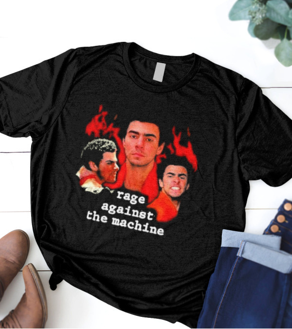 Rage Against The Machine Luigi Mangione Red Portrait Trio T-Shirt