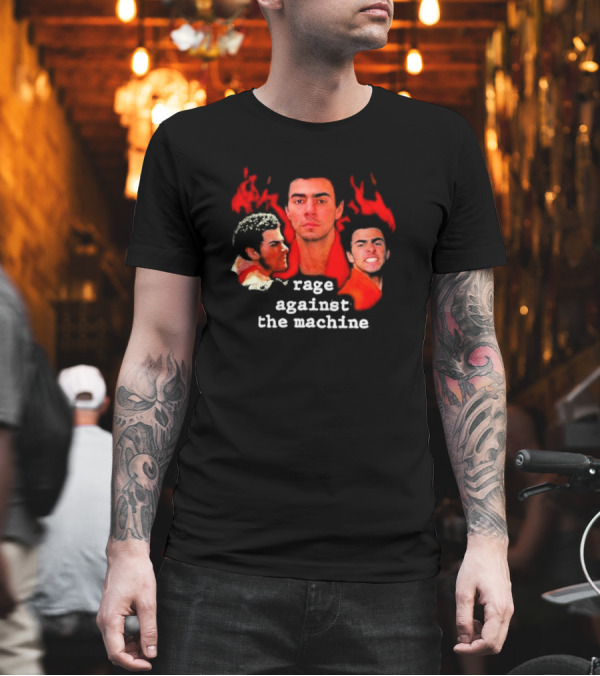Rage Against The Machine Luigi Mangione Red Portrait Trio T-Shirt