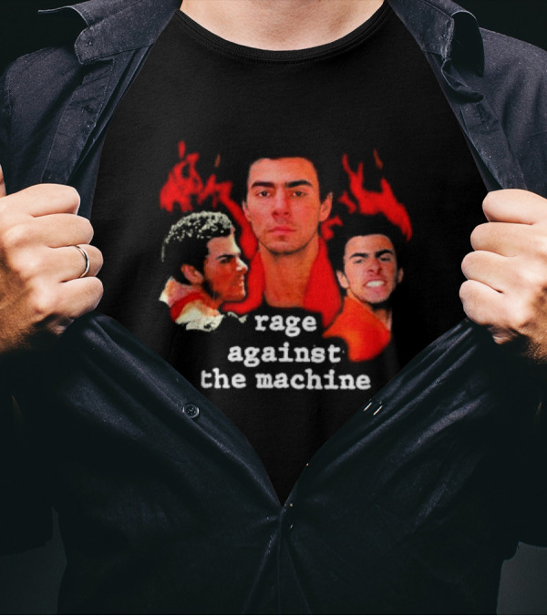 Rage Against The Machine Luigi Mangione Red Portrait Trio T-Shirt