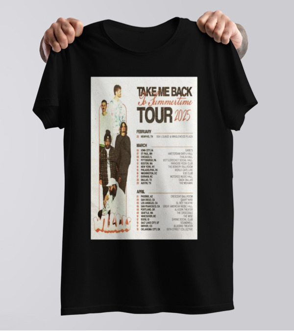 Take Me Back To Summertime Tour 2025 February 28 Memphis TN 1884 Lounge Minglewood Plaza T-Shirt