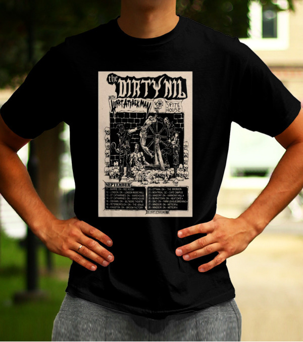 The Dirty Nil Tour 2025 With Heart Attack Man Spite House September Dates Canada Venues Rec Room Barrie London Music Hall T-Shirt