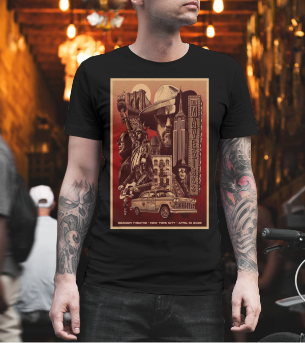 The Mavericks New York City Tour April 10 2025 Beacon Theatre T-Shirt