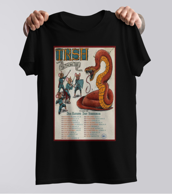 TRSH The Type Shit Tour 2025 Featuring Dear Maryanne Doan Summerbruise With Mouse Warriors And Snake T-Shirt