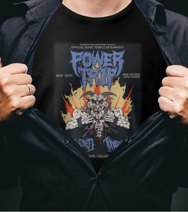 Official Sonic Temple Afterparty Power Trip May 10th Ace Of Cups Columbus Ohio 2025 T-Shirt