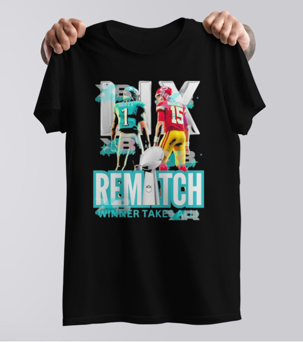 Super Bowl LIX Eagles Hurts Vs Chiefs Mahomes Rematch Winner Takes All T-Shirt