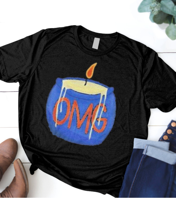 OMG Rally Candle Iconic Blue Wax Flame T-Shirt