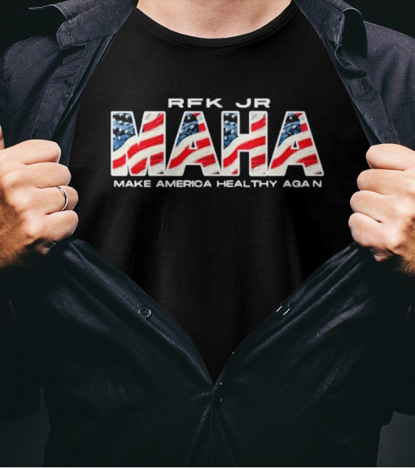 RFK Jr. MAHA Make America Healthy Again American Flag Letters T-Shirt