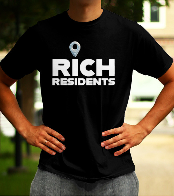 Rich Residents Oversized Diamond Map Pin T-Shirt