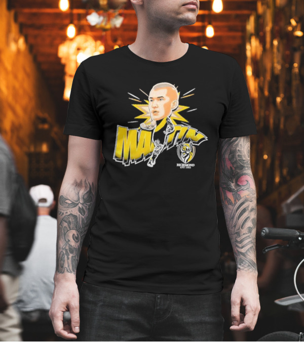 Richmond FC Dustin Martin Henrik Face With Yellow Highlights T-Shirt