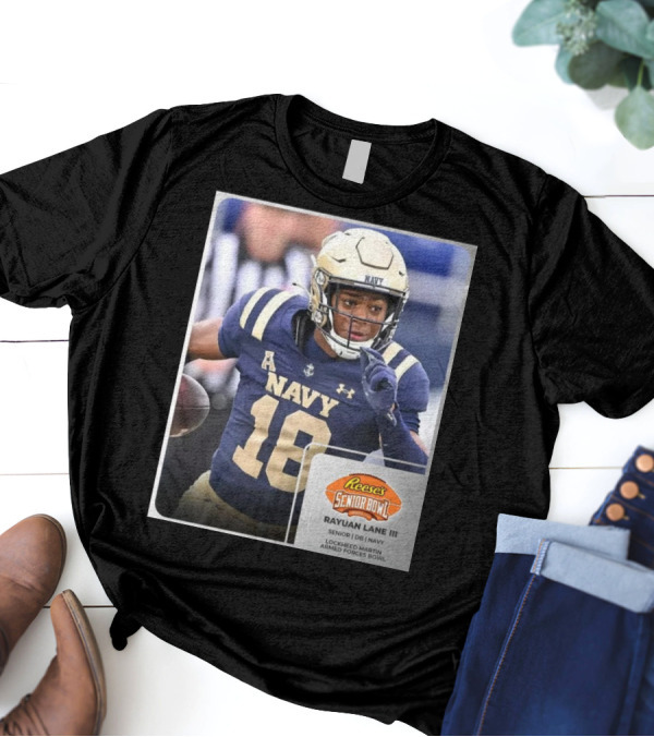 Reese's Senior Bowl Rayuan Lane III Navy Football Lockheed Martin Armed Forces Bowl T-Shirt