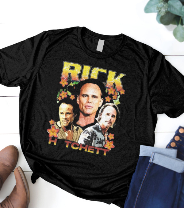 Rick Hatchett Retro Floral Collage Rap Style T-Shirt
