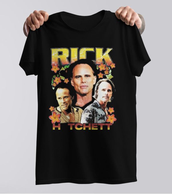 Rick Hatchett Retro Floral Collage Rap Style T-Shirt