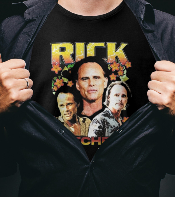 Rick Hatchett Retro Floral Collage Rap Style T-Shirt