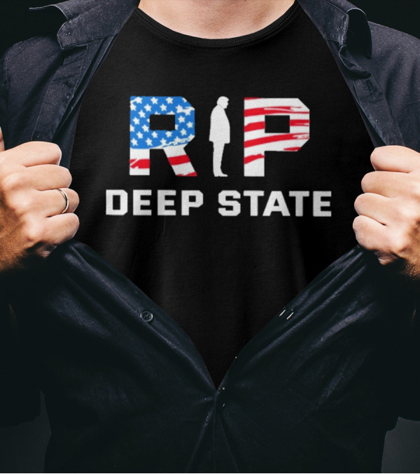 RIP Deep State American Flag Silhouette T-Shirt