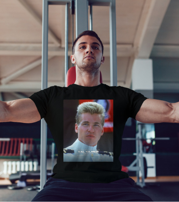 VAL KILMER 1959-2025 White Navy Officer Uniform Portrait T-Shirt
