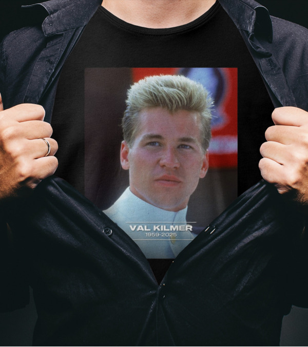 VAL KILMER 1959-2025 White Navy Officer Uniform Portrait T-Shirt