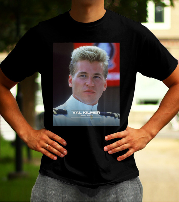 VAL KILMER 1959-2025 White Navy Officer Uniform Portrait T-Shirt