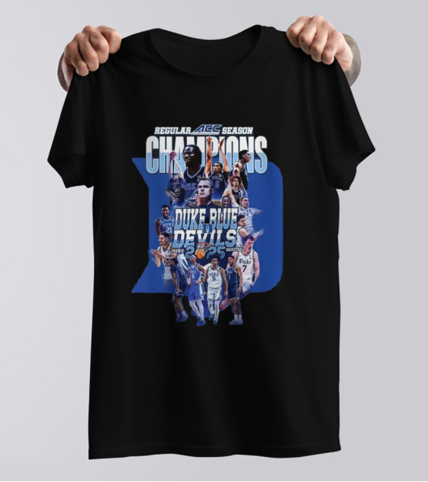Regular ACC Season Champions Duke Blue Devils 2025 Men's Basketball T-Shirt
