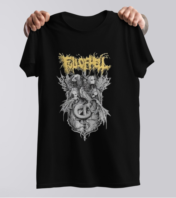 Rob Borbas Grindesign Full Of Hell Serpent And Skulls T-Shirt