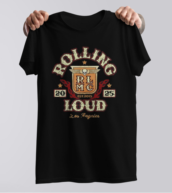 Rolling Loud RLMC Los Angeles 25 Moto Crest 2015 T-Shirt