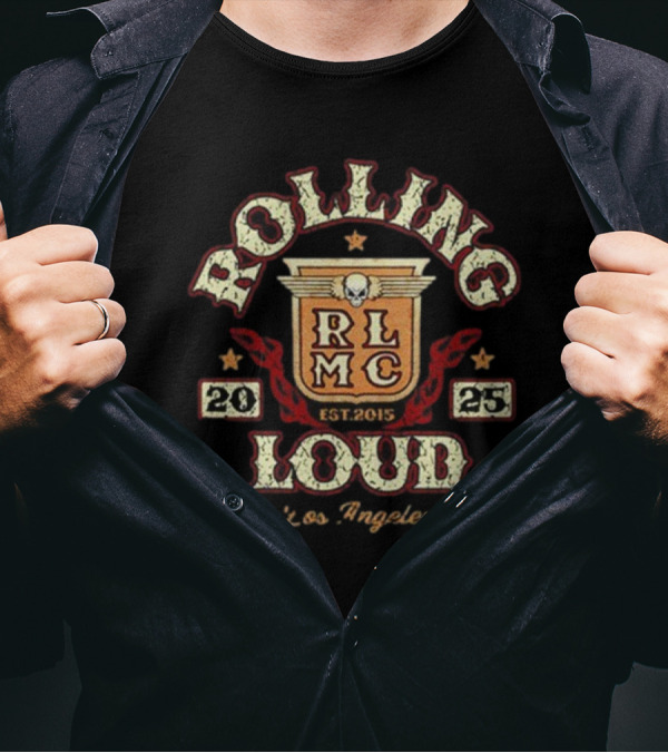 Rolling Loud RLMC Los Angeles 25 Moto Crest 2015 T-Shirt