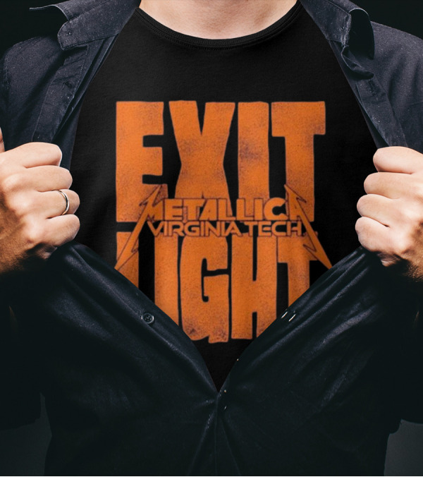 EXIT LIGHT METALLICA VIRGINIA TECH RETRO BRAND MAROON HOKIES T-Shirt