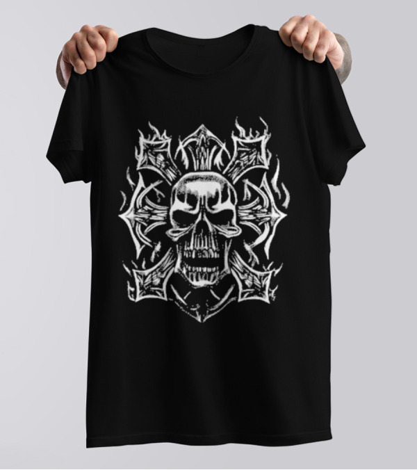 Revenge Ghostrider Flaming Skull Emblem T-Shirt
