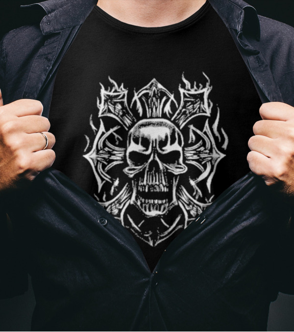 Revenge Ghostrider Flaming Skull Emblem T-Shirt