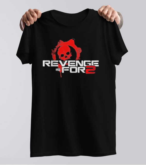 Revenge For 2 Skull Emblem Blood Splatter T-Shirt