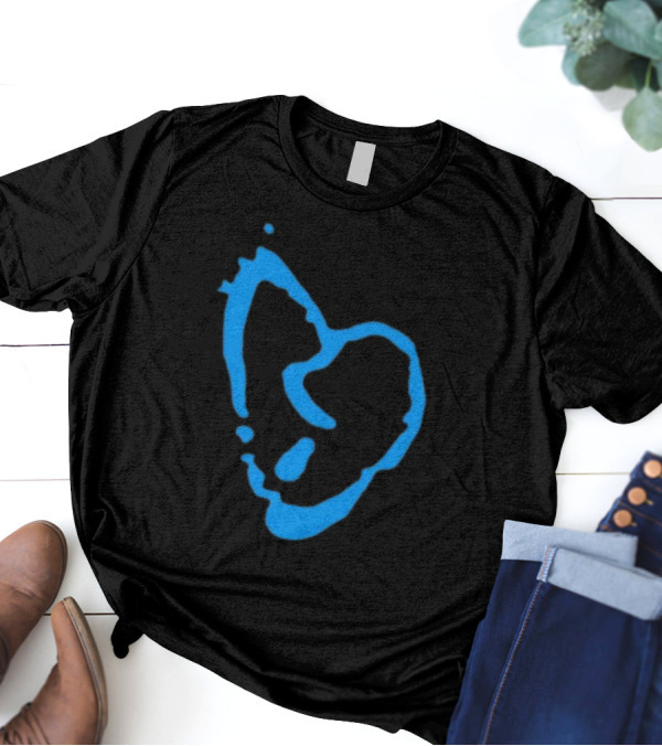 Revenge Lightning Heartbreak Blue Broken Heart Outline T-Shirt