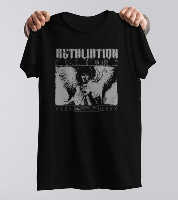 Absolution Project Winged Figure Skull Motif XXXX Fear Retaliation T-Shirt