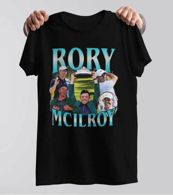 Rory McIlroy Golf Champion Trophy Celebration Collage T-Shirt