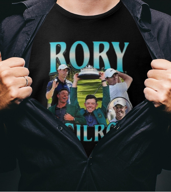 Rory McIlroy Golf Champion Trophy Celebration Collage T-Shirt