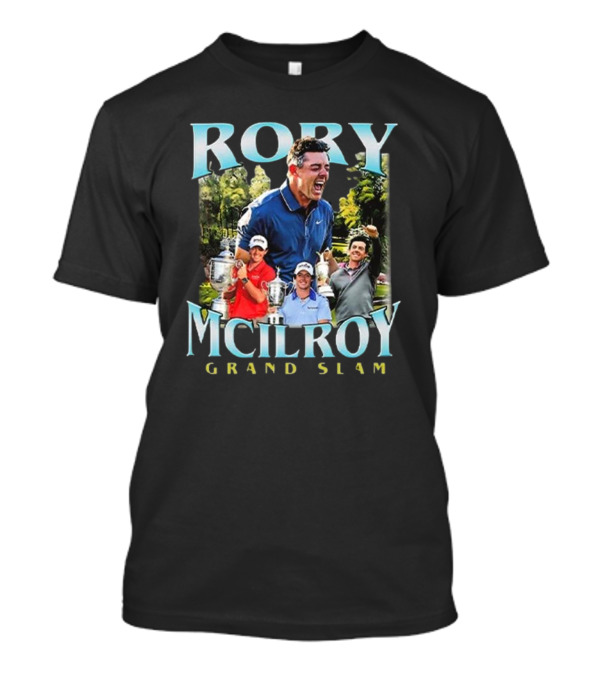 Rory McIlroy Grand Slam Champion Celebration Montage T-Shirt