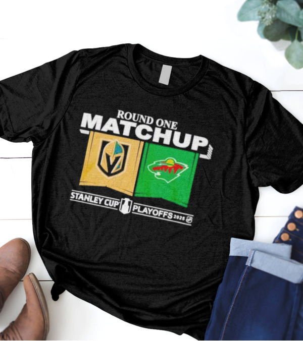 Round One Matchup Vegas Golden Knights Vs Minnesota Wild Stanley Cup Playoffs 2025 T-Shirt