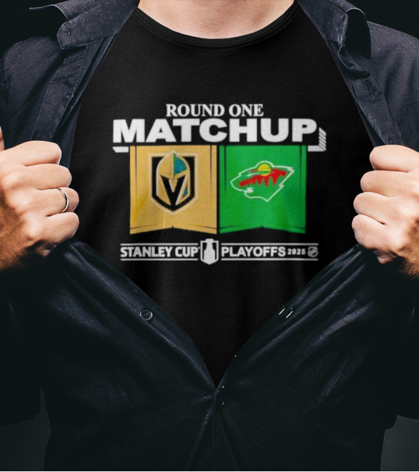 Round One Matchup Vegas Golden Knights Vs Minnesota Wild Stanley Cup Playoffs 2025 T-Shirt
