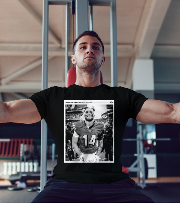 The Sideline Story: San Francisco 49ers Top Black And White Images Of The 2024 Season Ricky Pearsall T-Shirt