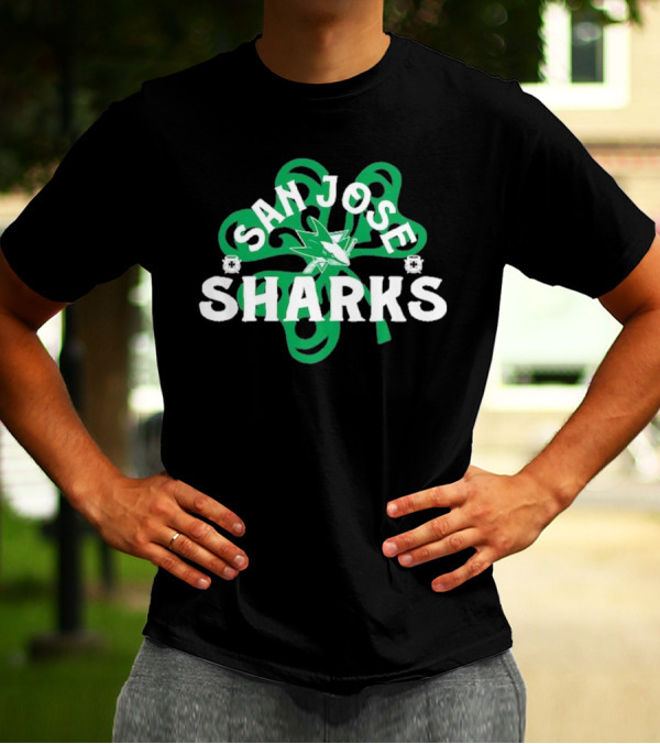 San Jose Sharks St. Patrick's Day Shamrock T-Shirt
