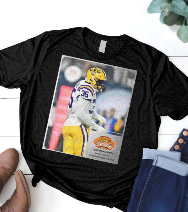 LSU Football Sai’vion Jones Senior DL Reese’s Senior Bowl Kinder’s Texas Bowl T-Shirt