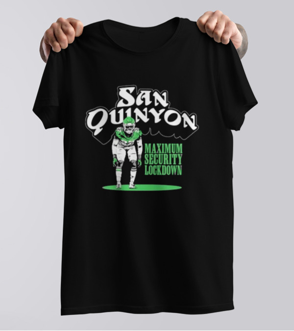 San Quinyon Maximum Security Lockdown Football Player T-Shirt