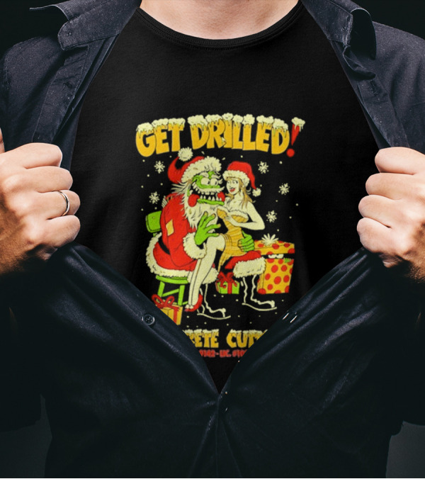Get Drilled Santa Concrete Cutting Christmas 2024 T-Shirt