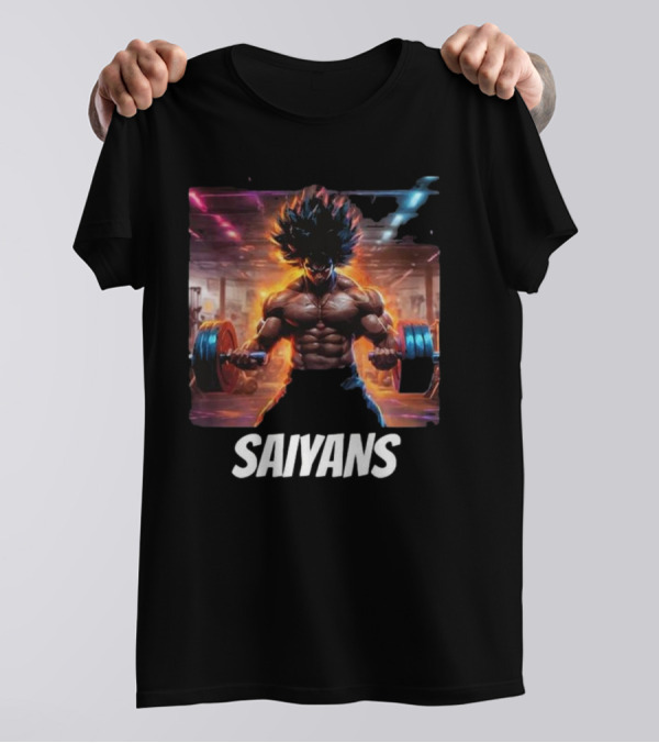 Saiyans Lifting Weights Hyperbolic Gym Training T-Shirt