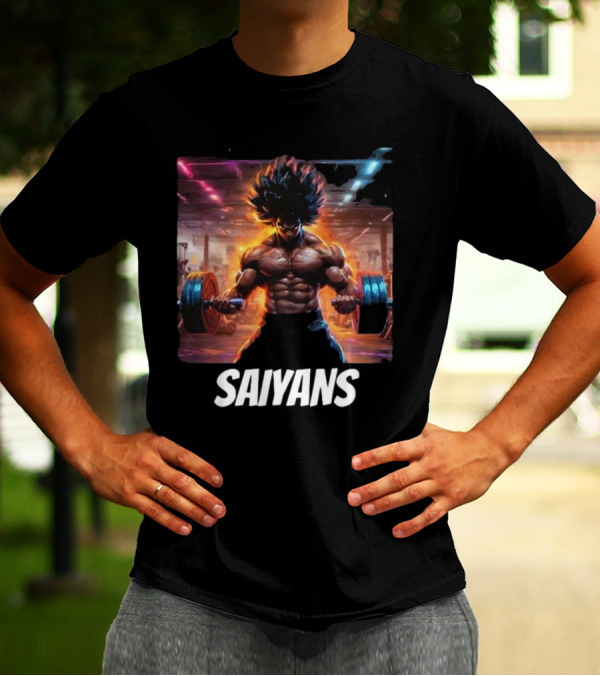 Saiyans Lifting Weights Hyperbolic Gym Training T-Shirt