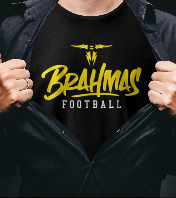 Brahmas Football San Antonio Stylized Text T-Shirt