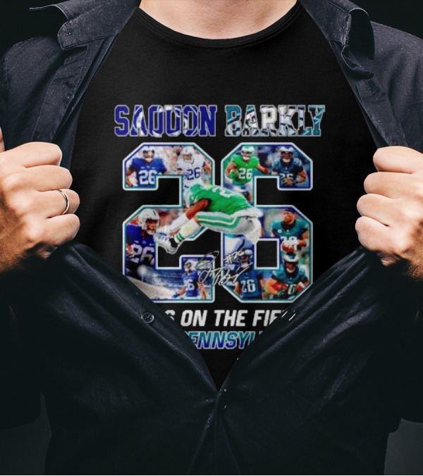Saquon Barkley 26 On The Field 1 In Pennsylvania Sports Tribute T-Shirt