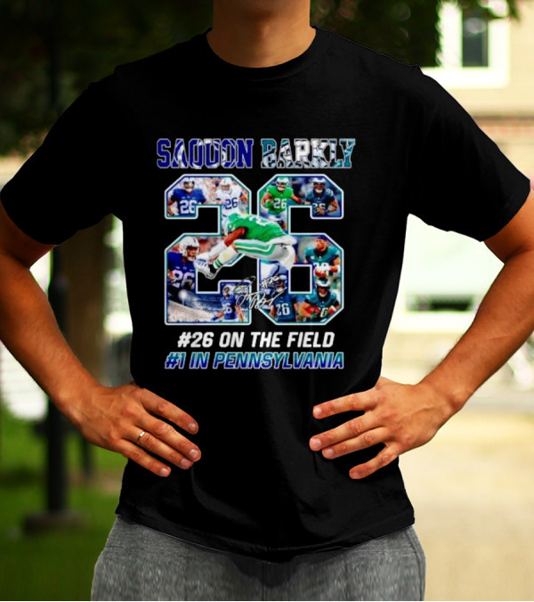 Saquon Barkley 26 On The Field 1 In Pennsylvania Sports Tribute T-Shirt