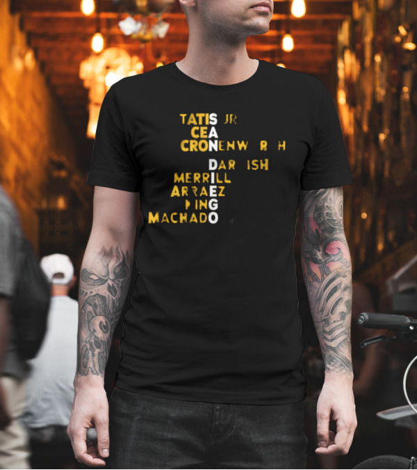 San Diego 2025 Tatis Jr Machado Darvish Merrill Arraez Cronenworth Engel黄 T-Shirt