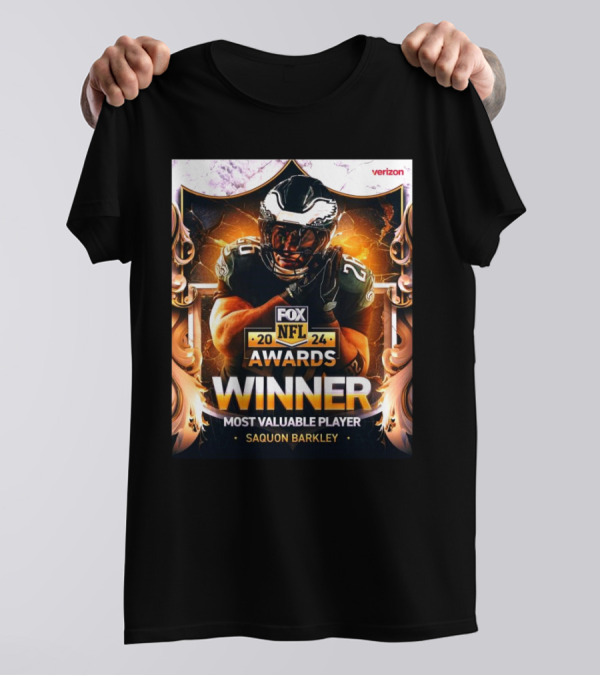 FOXNFL 2024 Awards Saquon Barkley Philadelphia Eagles Winner Most Valuable Player T-Shirt