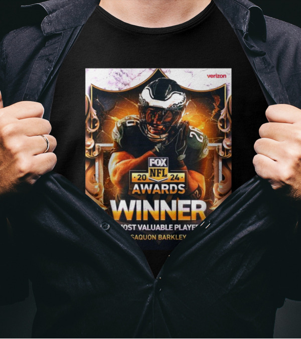 FOXNFL 2024 Awards Saquon Barkley Philadelphia Eagles Winner Most Valuable Player T-Shirt