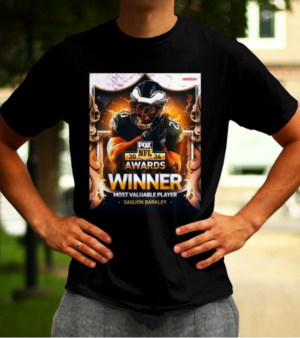 FOXNFL 2024 Awards Saquon Barkley Philadelphia Eagles Winner Most Valuable Player T-Shirt
